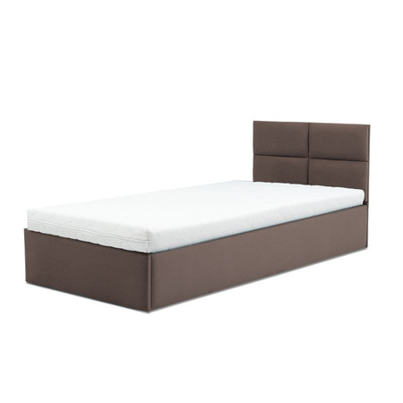 Čalouněná postel MONOS s pěnovou matrací rozměr 90x200 cm Kakao SG-nábytek