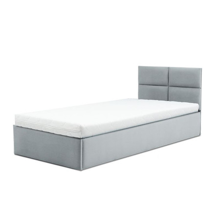 Čalouněná postel MONOS s pěnovou matrací rozměr 90x200 cm Světle šedá SG-nábytek