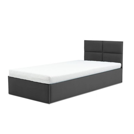 Čalouněná postel MONOS s pěnovou matrací rozměr 90x200 cm Tmavě šedá SG-nábytek