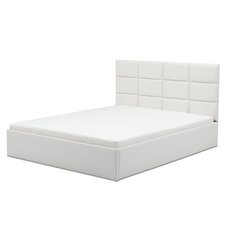 Čalouněná postel TORES II s pěnovou matrací rozměr 140x200 cm - Eko-kůže Bílá eko-kůže SG-nábytek