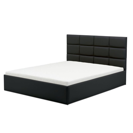 Čalouněná postel TORES II s pěnovou matrací rozměr 140x200 cm - Eko-kůže Černá eko-kůže SG-nábytek