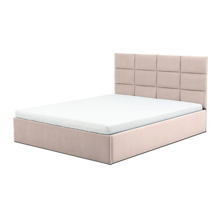 Čalouněná postel TORES s pěnovou matrací rozměr 140x200 cm Béžová SG-nábytek