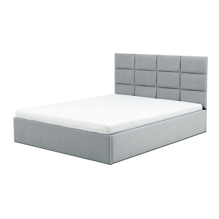Čalouněná postel TORES s pěnovou matrací rozměr 140x200 cm Světle šedá SG-nábytek