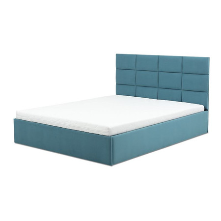 Čalouněná postel TORES s pěnovou matrací rozměr 160x200 cm Tyrkysová SG-nábytek