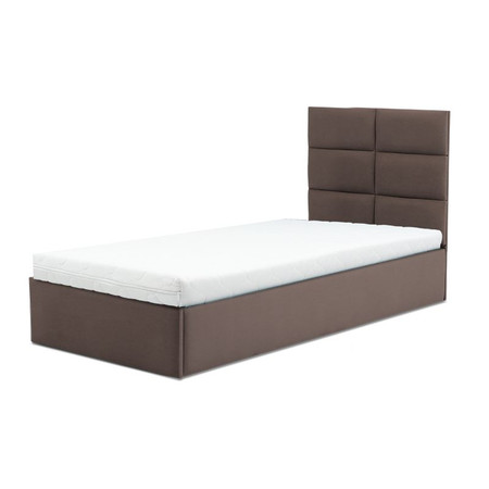 Čalouněná postel TORES s pěnovou matrací rozměr 90x200 cm Kakao SG-nábytek