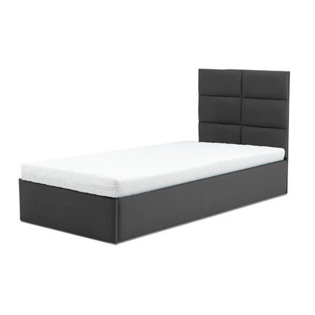 Čalouněná postel TORES s pěnovou matrací rozměr 90x200 cm Tmavě šedá SG-nábytek