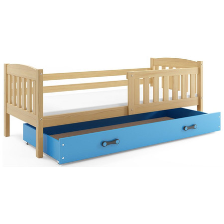 Dětská postel KUBUS s úložným prostorem 80x160 cm - borovice Modrá BMS
