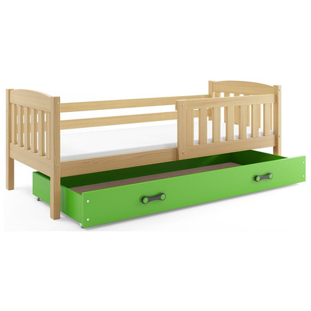 Dětská postel KUBUS s úložným prostorem 80x160 cm - borovice Zelená BMS