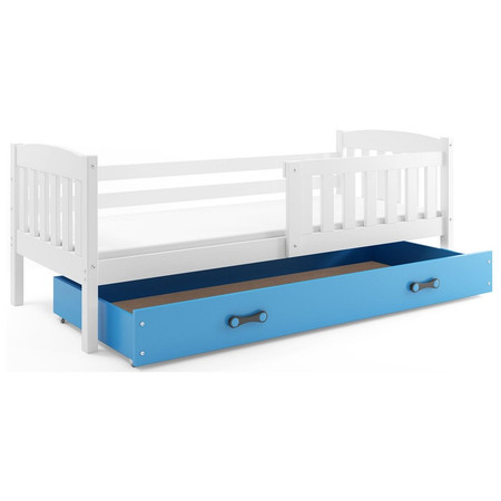 Dětská postel KUBUS s úložným prostorem 80x190 cm - bílá Modrá BMS