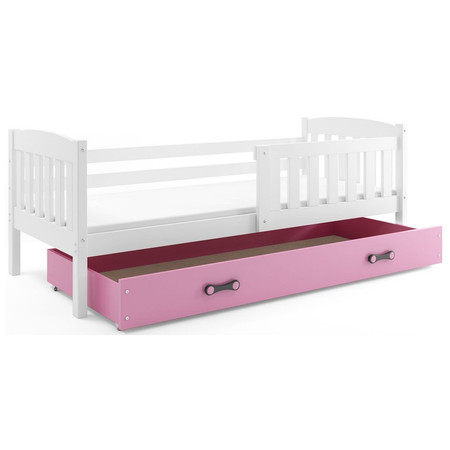 Dětská postel KUBUS s úložným prostorem 80x190 cm - bílá Ružové BMS