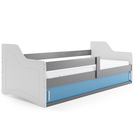 Dětská postel SOFIX s úložným prostorem 80x160 cm - grafit Modrá BMS