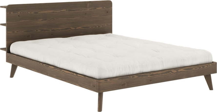 Hnědá dvoulůžková postel s roštem 160x200 cm Retreat – Karup Design Karup Design