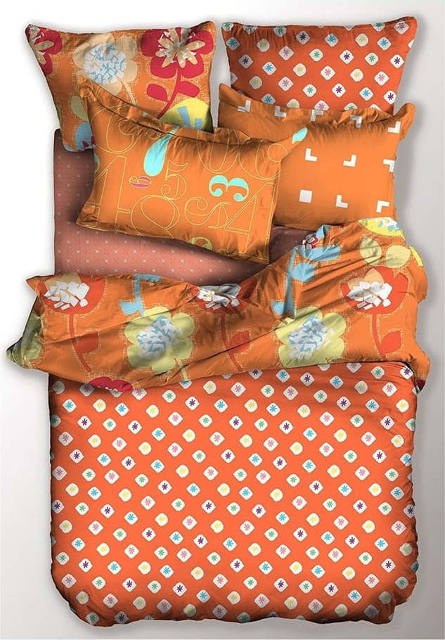 Oranžové povlečení na jednolůžko z mikrovlákna 200x135 cm Jump – AmeliaHome AmeliaHome