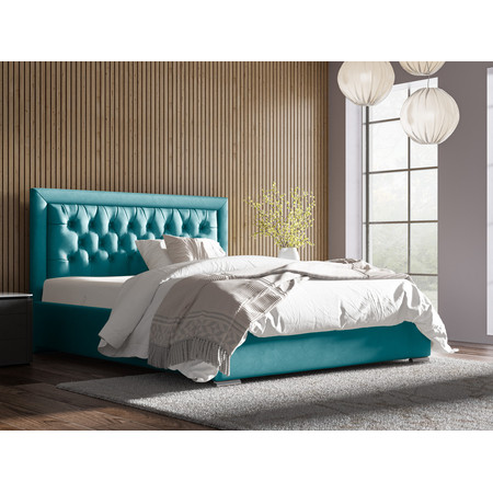 Postel DECLAN 20 STANDARD 160x200 cm - stříbrné nohy Tyrkysová SG-nábytek