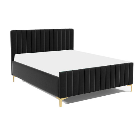 Postel RUBY 25 STANDARD 140x200 cm - zlaté nohy Černá SG-nábytek