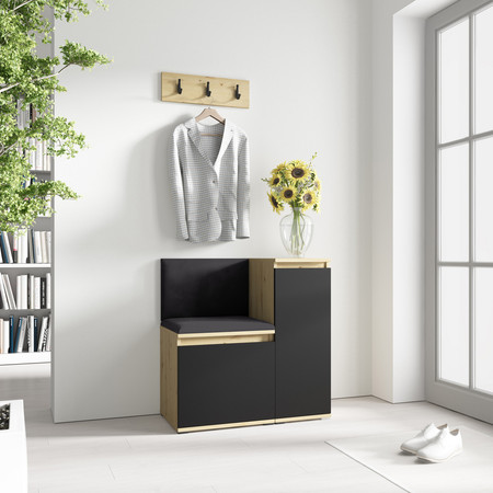 Předsíňová stěna EMI 30 Černá Dub artisan/černá SG-nábytek