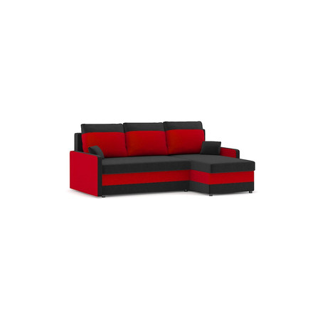Rohová rozkládací sedací souprava MILTON Černá/červená SG-nábytek