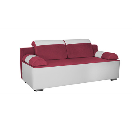 Rozkládací pohovka 119 ABIGAIL Růžová tkanina+bílá eko-kůže SG-nábytek