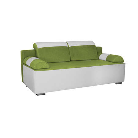Rozkládací pohovka 119 ABIGAIL Světle zelená tkanina+bílá eko-kůže SG-nábytek