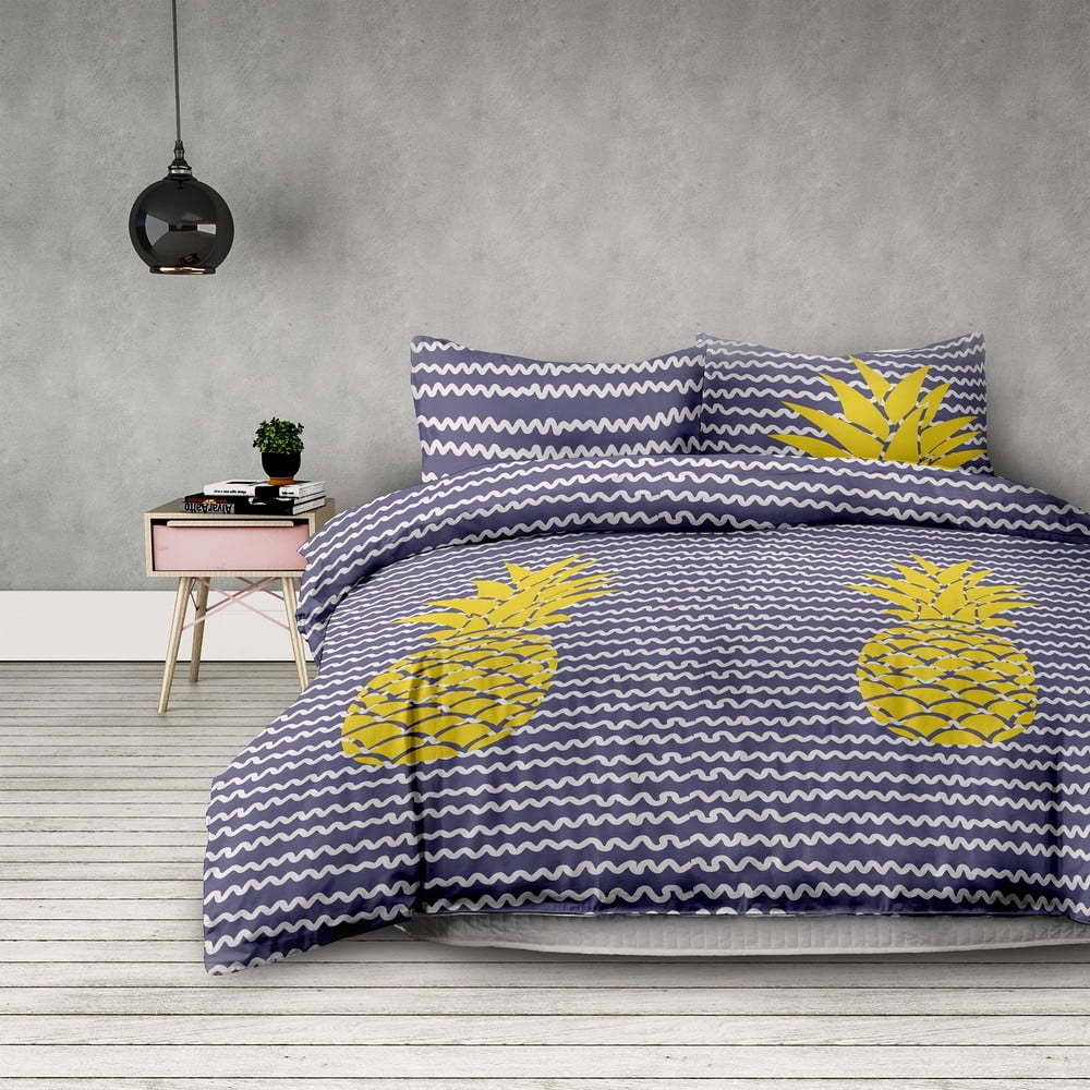 Sada 2 povlečení z mikrovlákna na jednolůžko AmeliaHome Pineapple