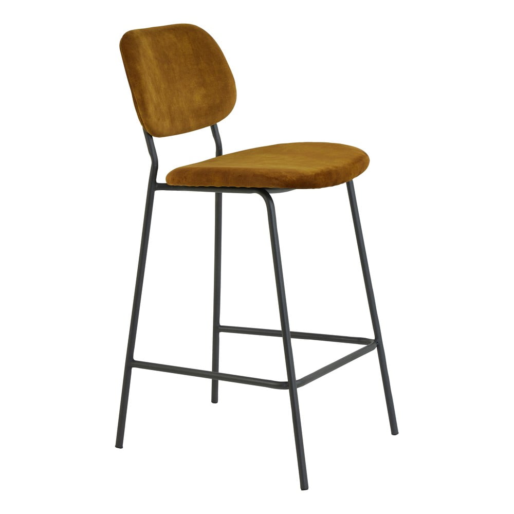 Sametová barová židle v hořčicové barvě 92 cm Emma – Light & Living Light & Living