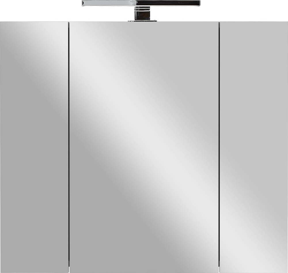 Šedobéžová koupelnová skříňka se zrcadlem 76x71 cm - Germania Germania