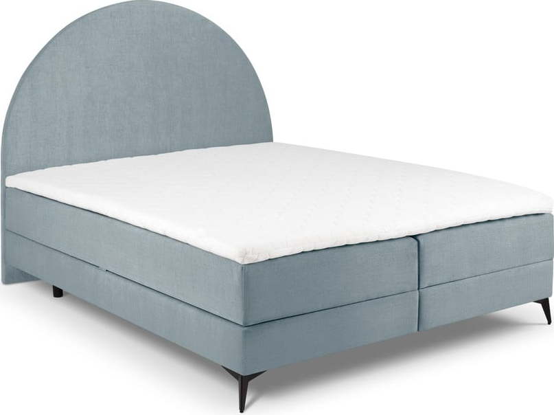 Světle modrá boxspring postel s úložným prostorem 160x200 cm Sunrise – Cosmopolitan Design Cosmopolitan design