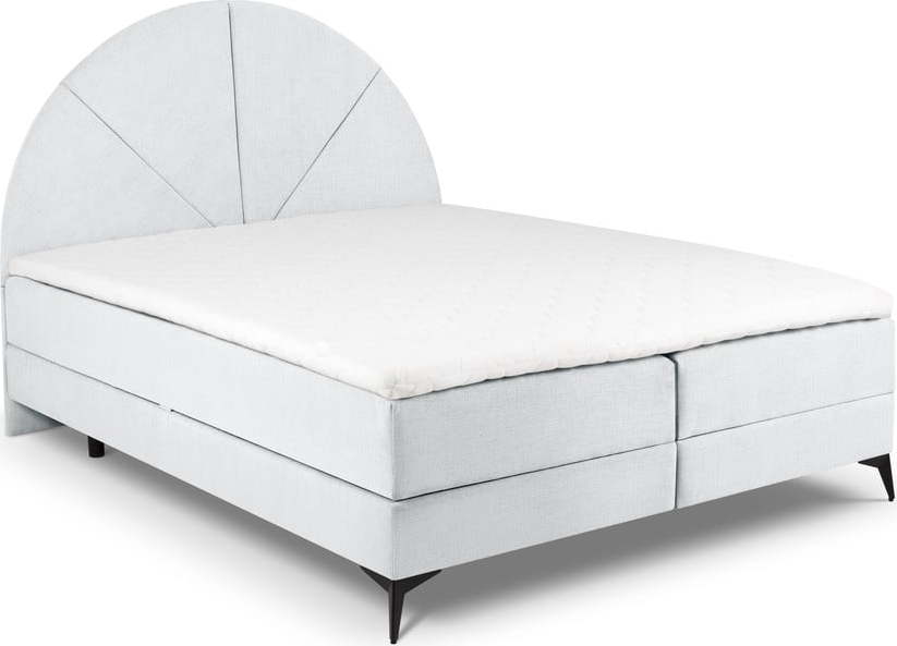 Světle šedá boxspring postel s úložným prostorem 180x200 cm Sunset – Cosmopolitan Design Cosmopolitan design