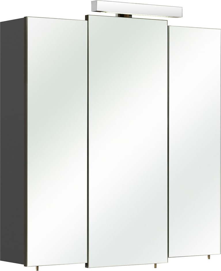 Tmavě šedá závěsná koupelnová skříňka se zrcadlem 83x73 cm Set 311 - Pelipal Pelipal