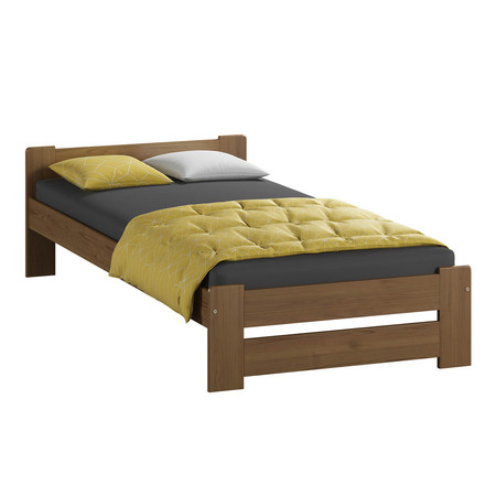Vyvýšená masivní postel Euro 90x200 cm včetně roštu Dub Home Line