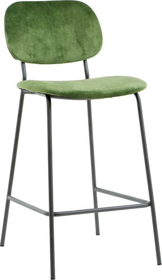 Zelená sametová barová židle 92 cm Emma – Light & Living Light & Living
