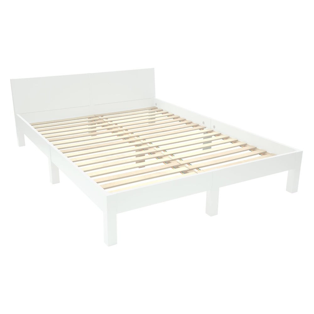 Bílá dvoulůžková postel z bukového dřeva s roštem 140x200 cm Dabi – Ragaba Ragaba