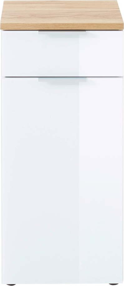 Bílá přírodní nízká koupelnová skříňka v dekoru dubu 39x86 cm Pescara – Germania Germania
