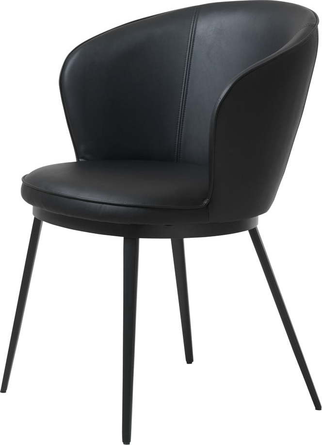 Černá jídelní židle z imitace kůže Unique Furniture Gain Leath Unique Furniture