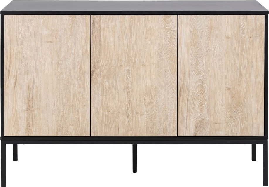 Černá nízká komoda v dekoru dubu 120x82 cm Seaford - Actona Actona