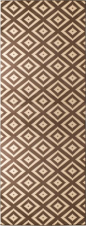 Hnědý koberec běhoun 300x80 cm Diamond - Hanse Home Hanse Home