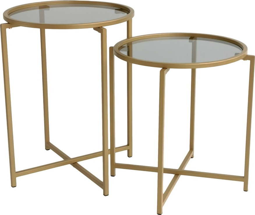 Kulaté odkládací stolky v sadě 2 ks ø 50 cm Gold – Neostill Neostill
