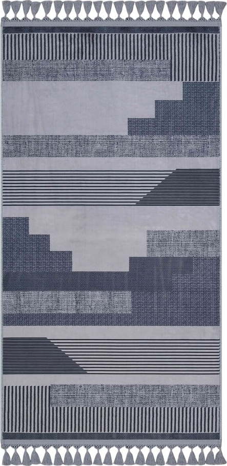 Šedý pratelný koberec běhoun 300x80 cm - Vitaus Vitaus