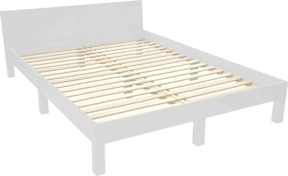 Světle šedá dvoulůžková postel z bukového dřeva s roštem 140x200 cm Dabi – Ragaba Ragaba