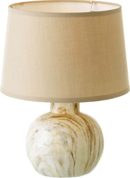 Béžová keramická stolní lampa s textilním stínidlem (výška 26