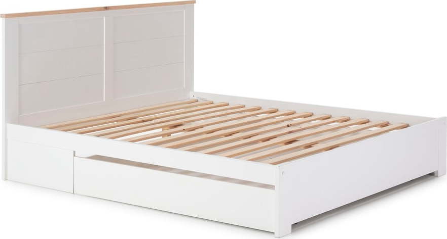 Bílá dvoulůžková postel s úložným prostorem 140x190 cm Gabi – Marckeric Marckeric