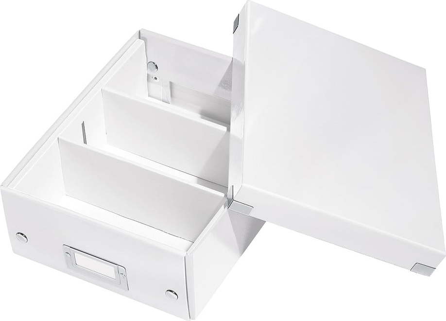 Bílý kartonový úložný box s víkem Click&Store - Leitz Leitz