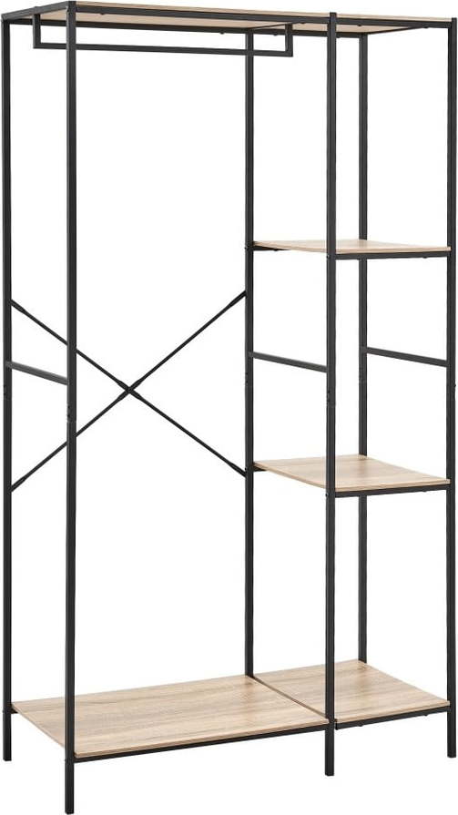 Černá přírodní šatní skříň v dekoru dubu 90x165 cm – Casa Selección Casa Selección