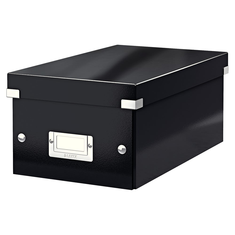 Černý kartonový úložný box s víkem Click&Store - Leitz Leitz