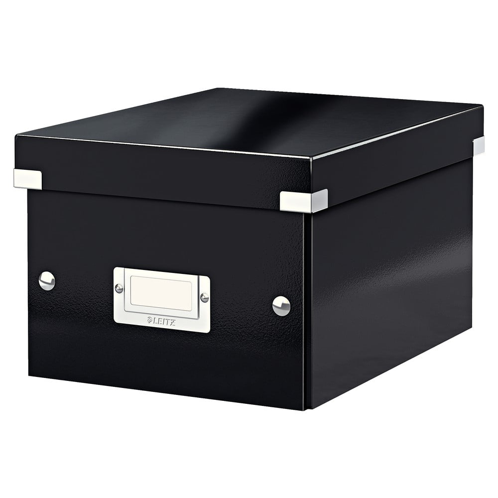 Černý kartonový úložný box s víkem Click&Store - Leitz Leitz