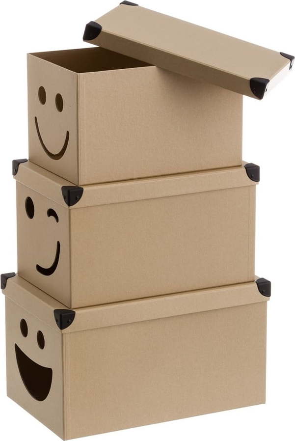 Kartonové dětské úložné boxy v sadě 10 ks Smile – Casa Selección Casa Selección