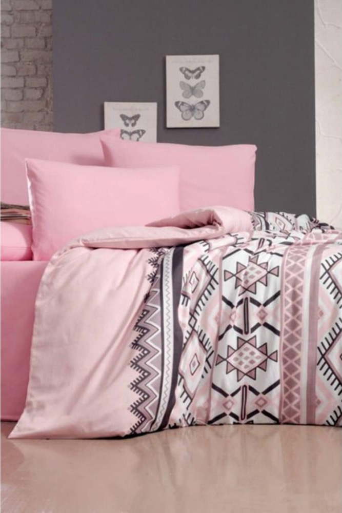 Růžové prodloužené povlečení na dvoulůžko s prostěradlem Antic Pink – Mila Home Mila Home