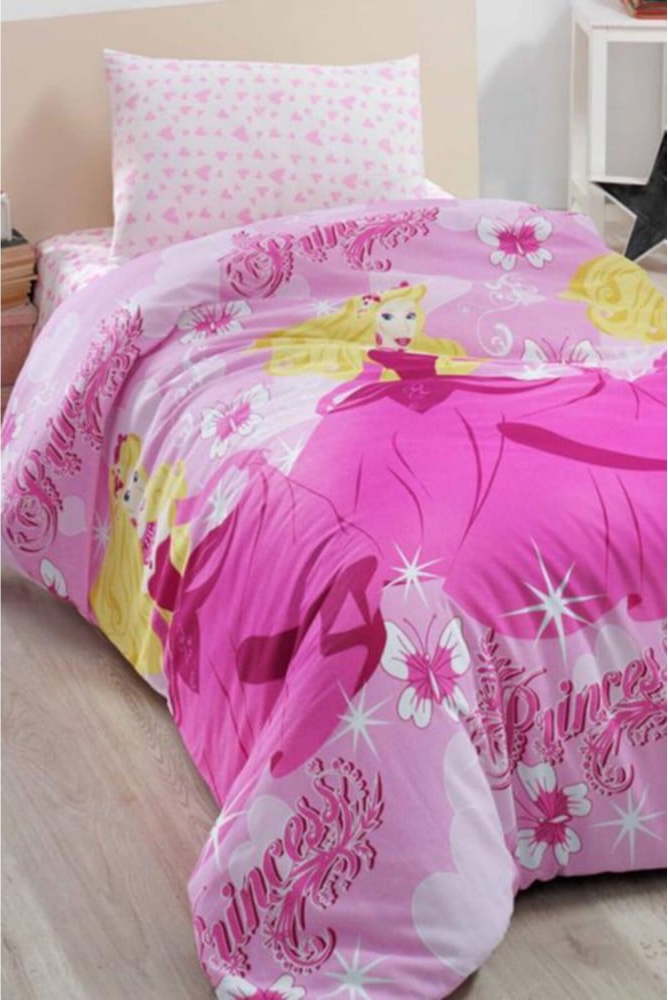 Růžové prodloužené povlečení na jednolůžko s prostěradlem Barbie – Mila Home Mila Home