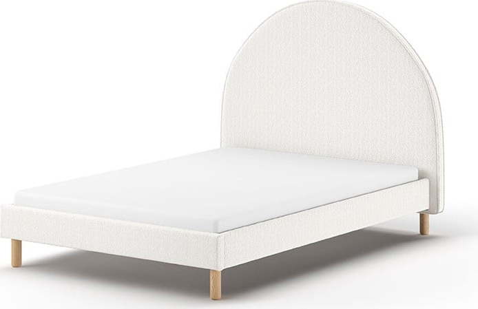 Bílá čalouněná jednolůžková postel s roštem 140x200 cm MOON – Vipack Vipack