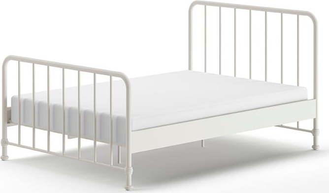 Bílá kovová jednolůžková postel s roštem 140x200 cm BRONXX – Vipack Vipack